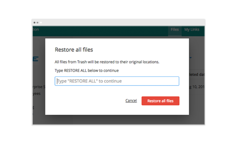Richer Confirmation for “Restore All” from Trash
