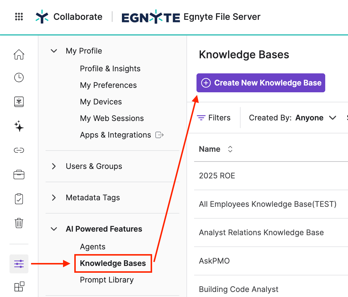 Egnyte AI Knowledge Base Creation