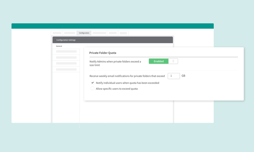 Private Folder Size Warnings