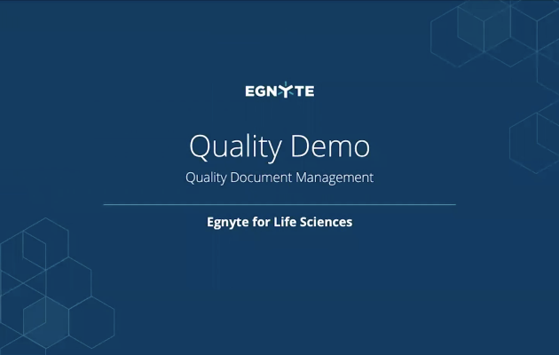 Egnyte for Life Sciences Quality Demo Video
