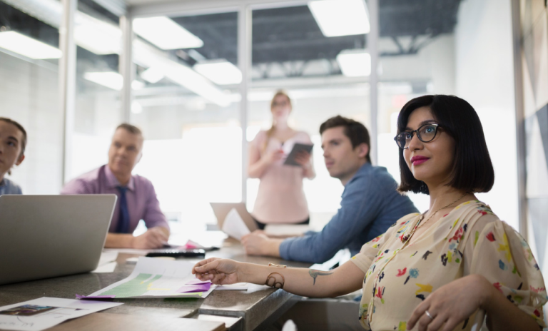 professionals listening to a presentation