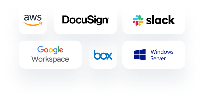 logos for DocuSign, Slack, Google Workspace, and others