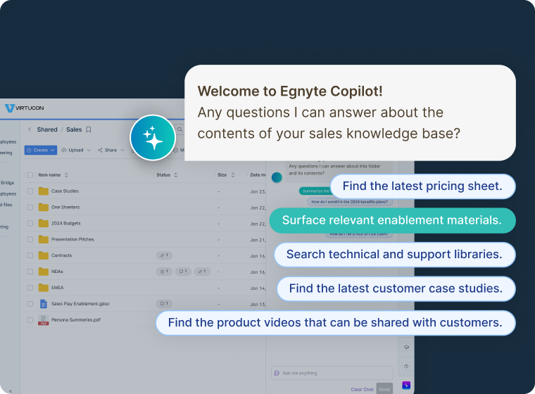 The Egnyte Copilot For Sales and Support