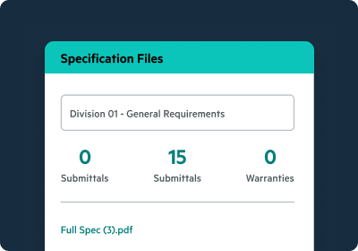 Egnyte Specs Analyst submittals summary by file
