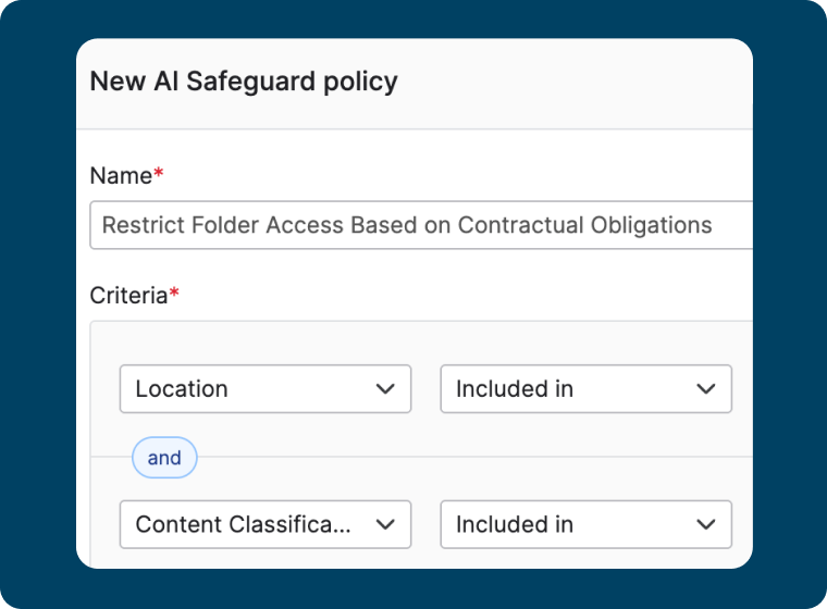 Egnyte AI safeguard policy configuration interface