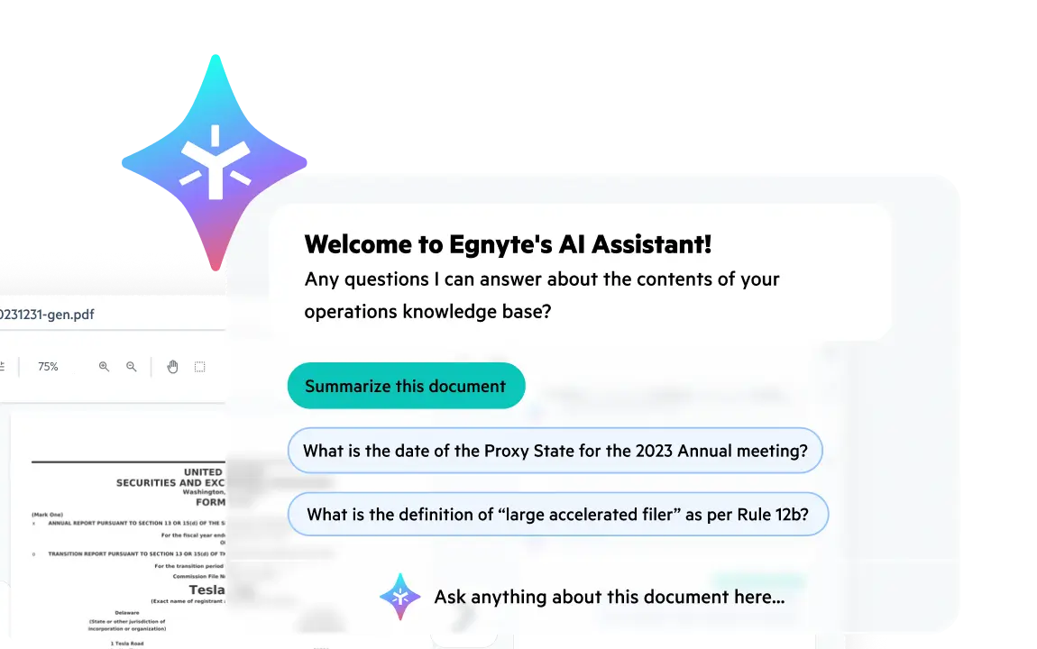 Egnyte AI document knowledge base assistant