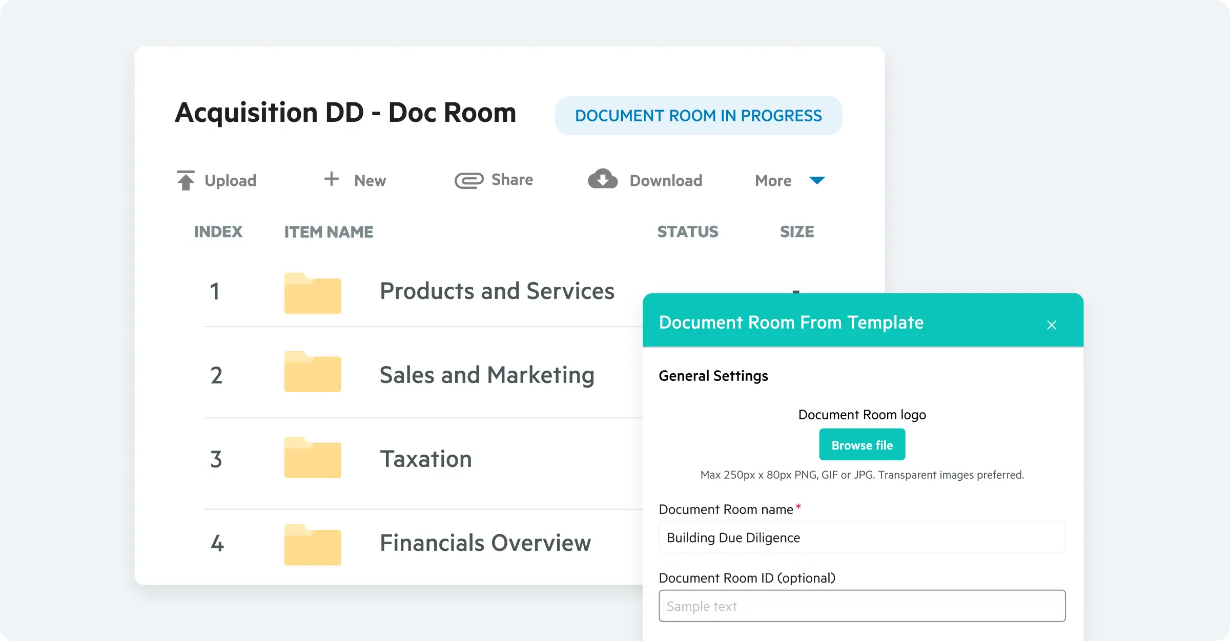 Egnyte VDR due diligence setup