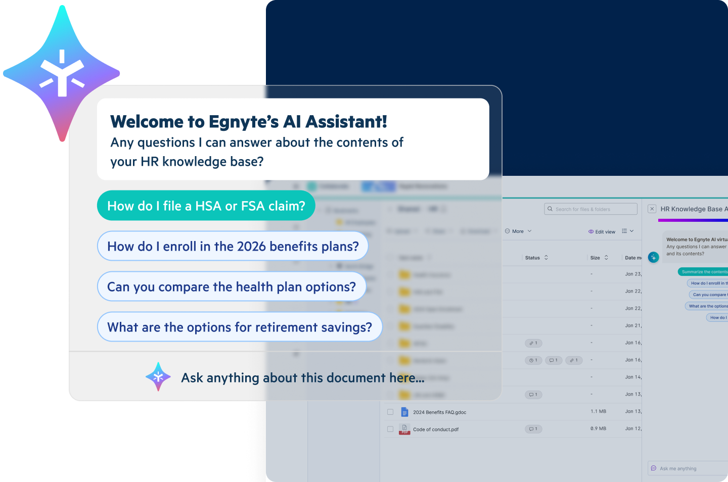 Egnyte secure file sharing interface