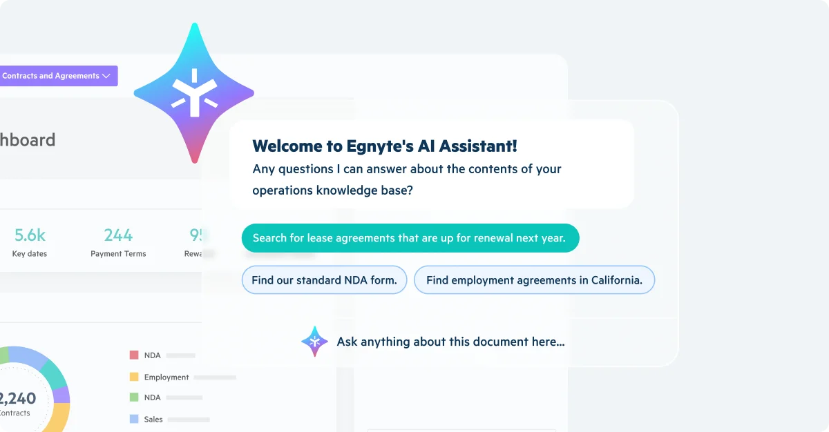 Egnyte AI Assistant welcome chat prompt