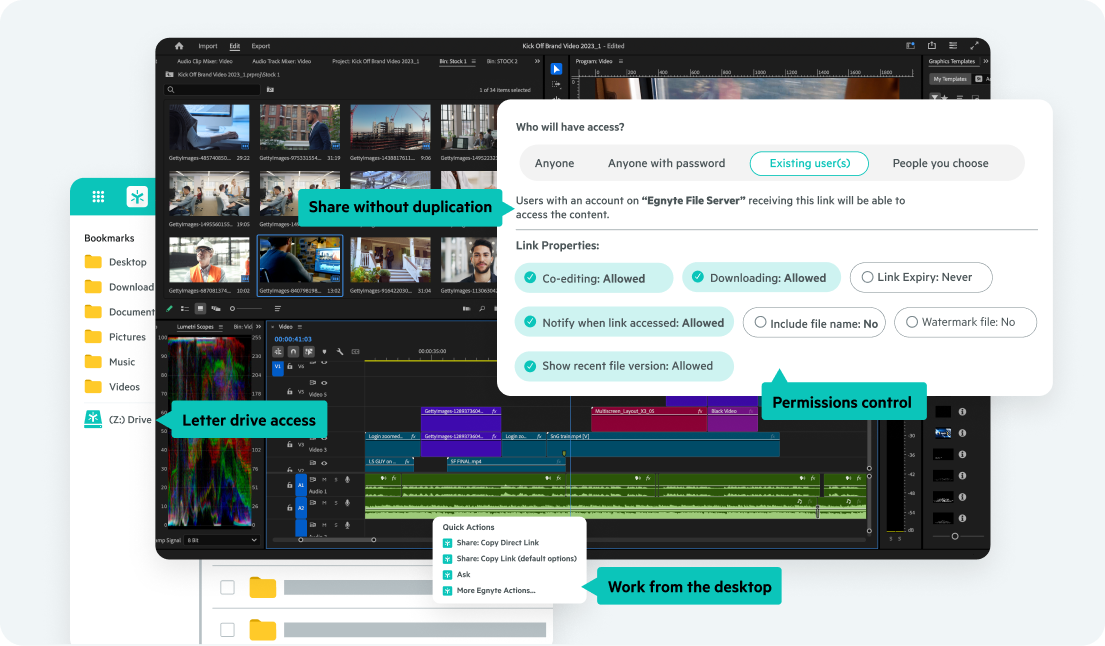 Egnyte file sharing permissions UI