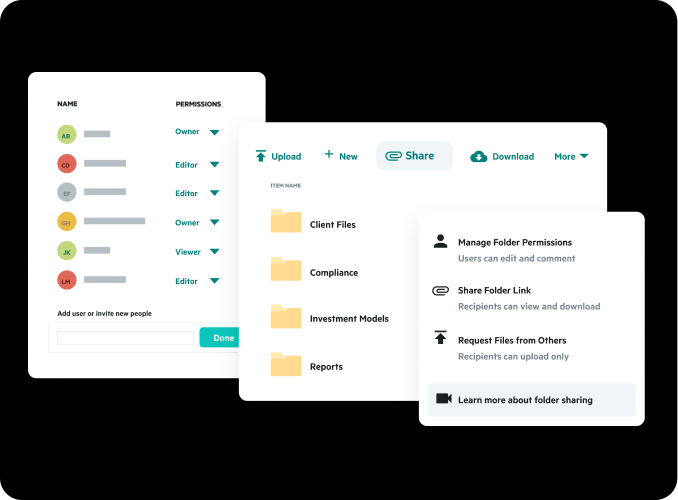 Egnyte investment folder sharing permissions