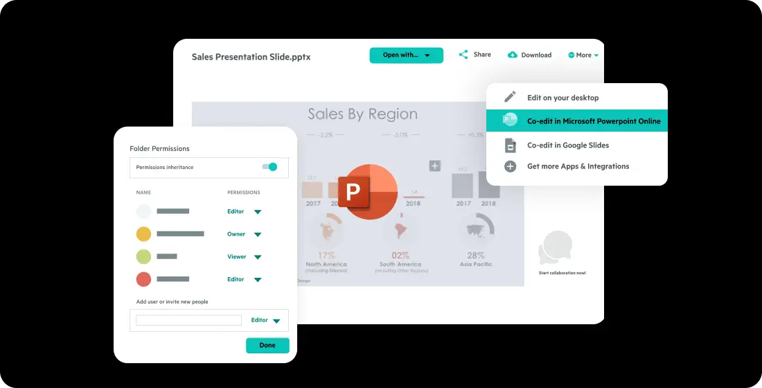 Egnyte PowerPoint co-editing with permissions