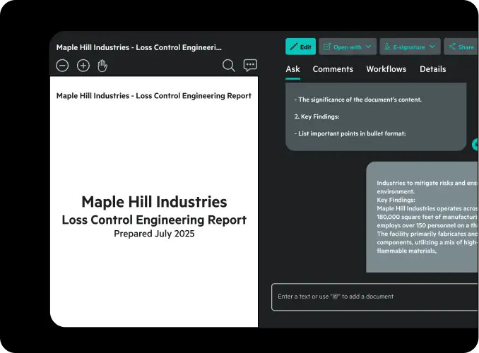 Egnyte AI document ask panel report