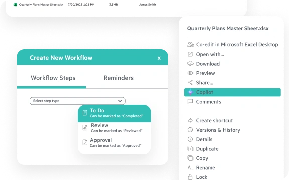  Egnyte create workflow file menu panel