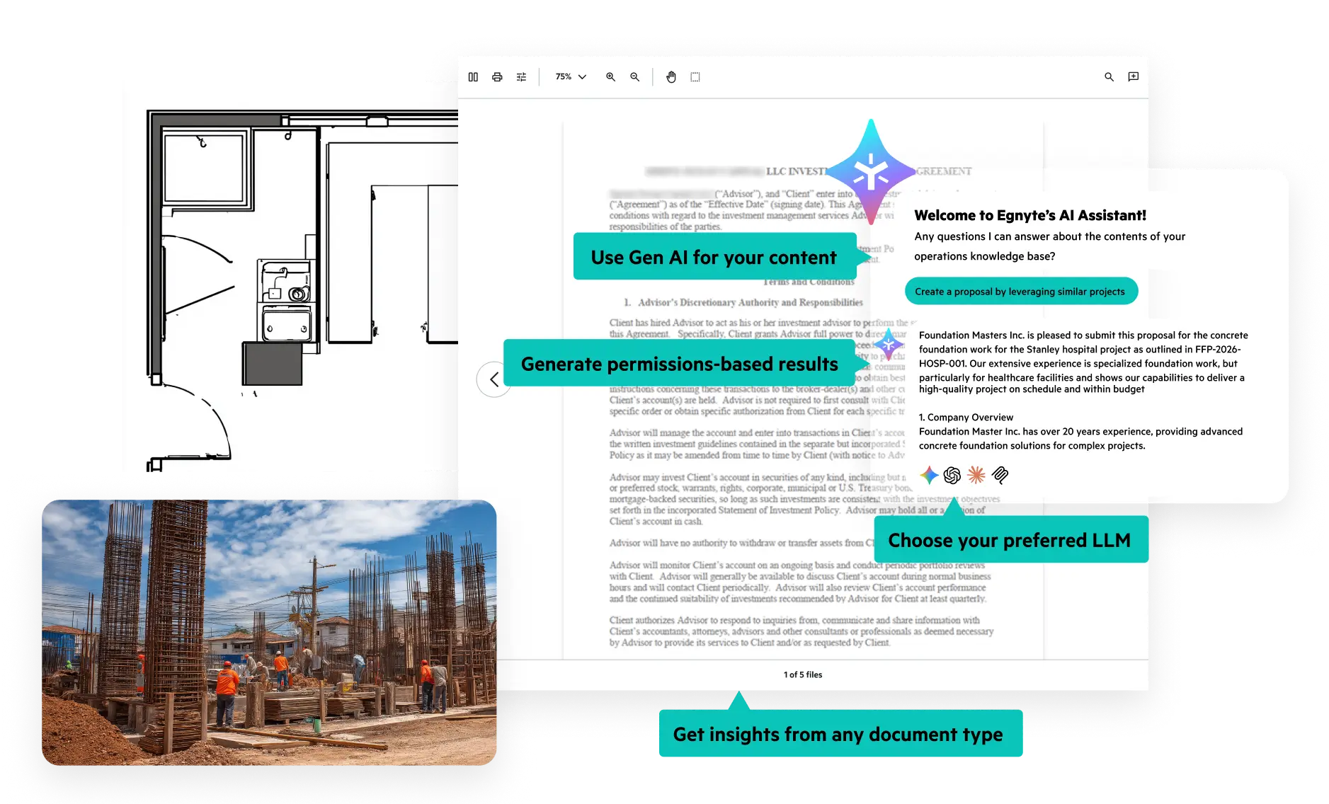 Egnyte GenAI content assistant view