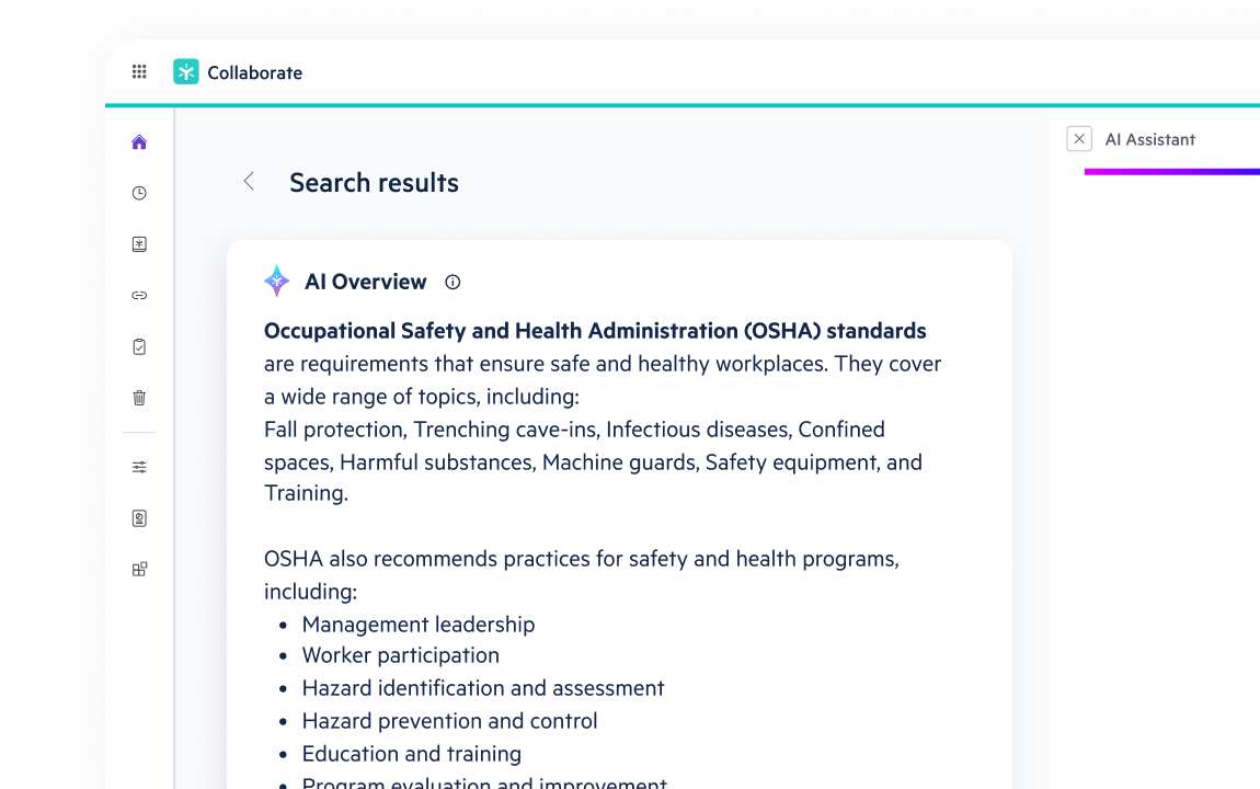 Egnyte AI Overview search results for OSHA