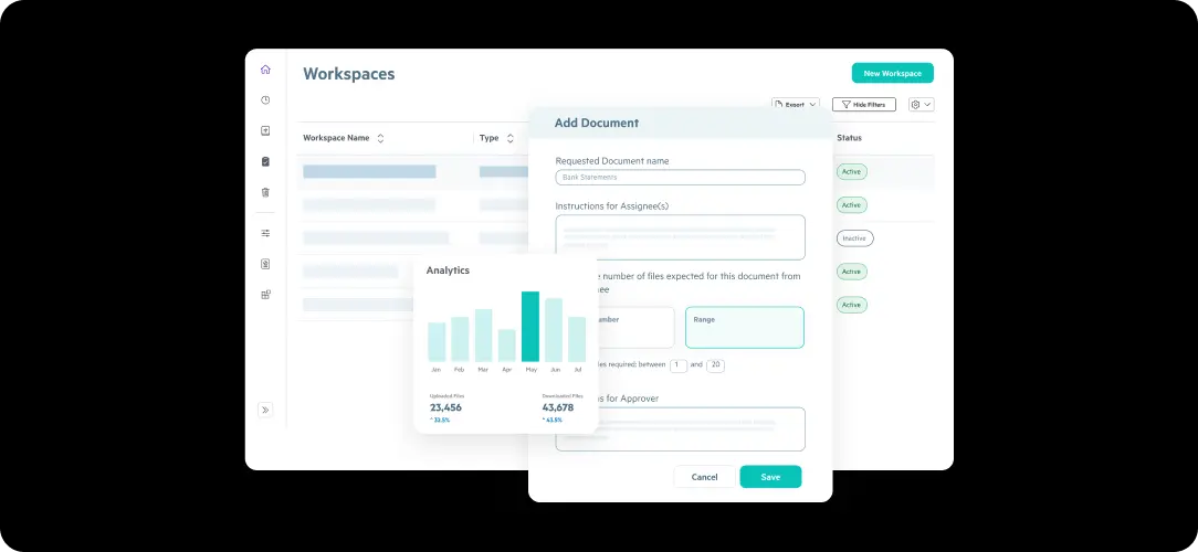 Egnyte workspace document request analytics