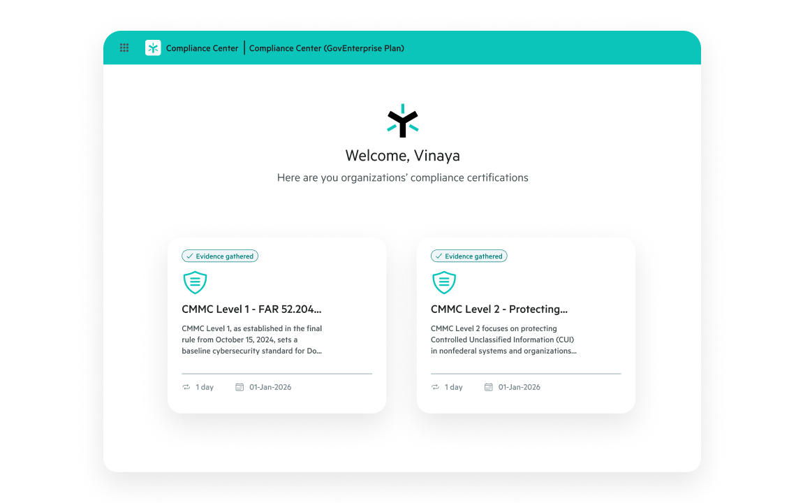 Egnyte CMMC compliance center dashboard