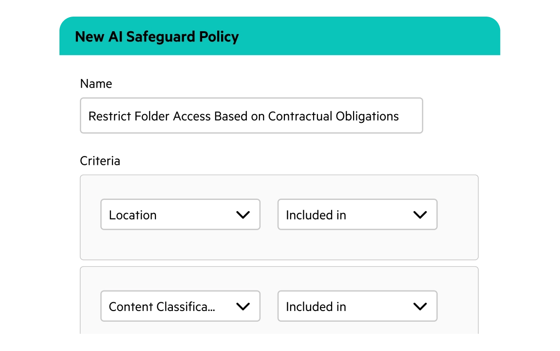 Egnyte new AI Safeguard policy creation form