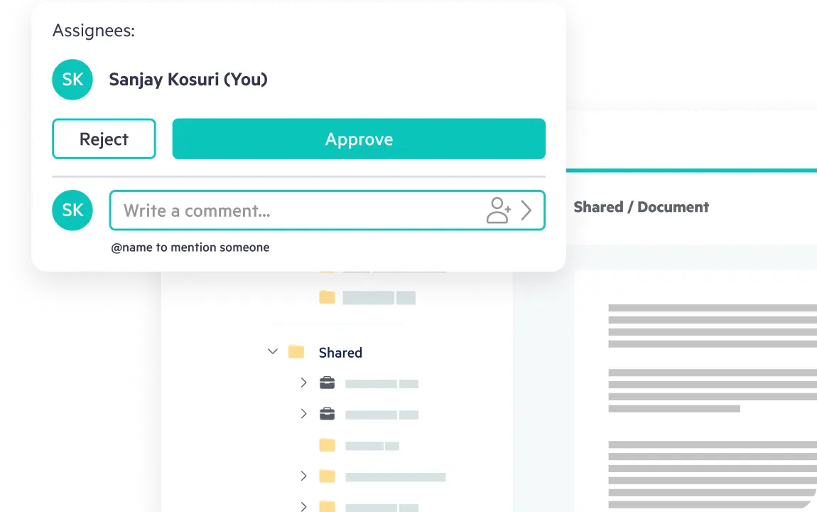 Egnyte document approval workflow panel