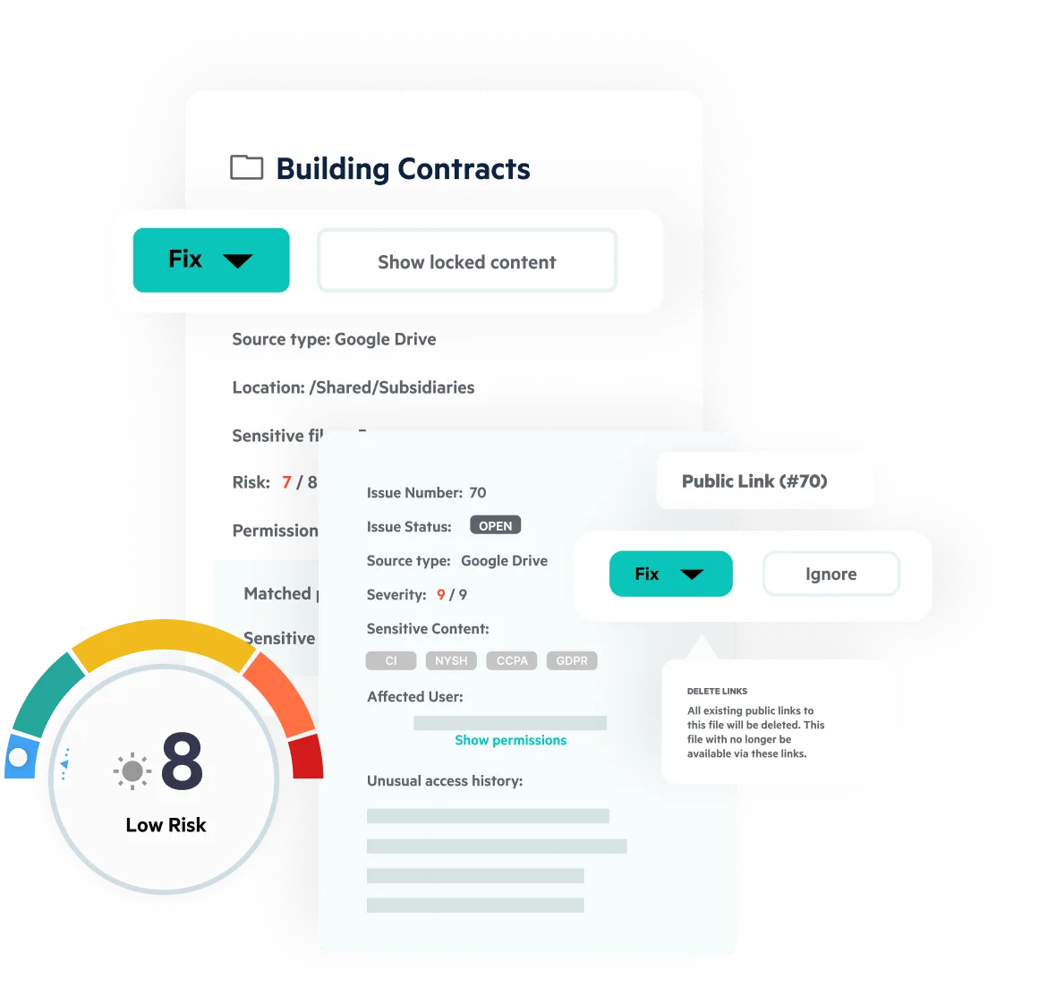 Egnyte sensitive content risk detection