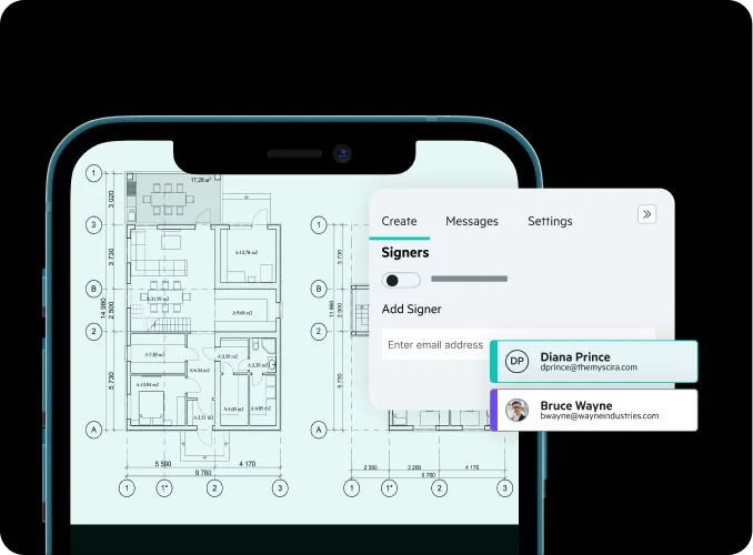 Egnyte construction blueprint mobile signing