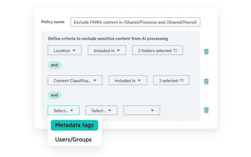 Egnyte AI content policy settings
