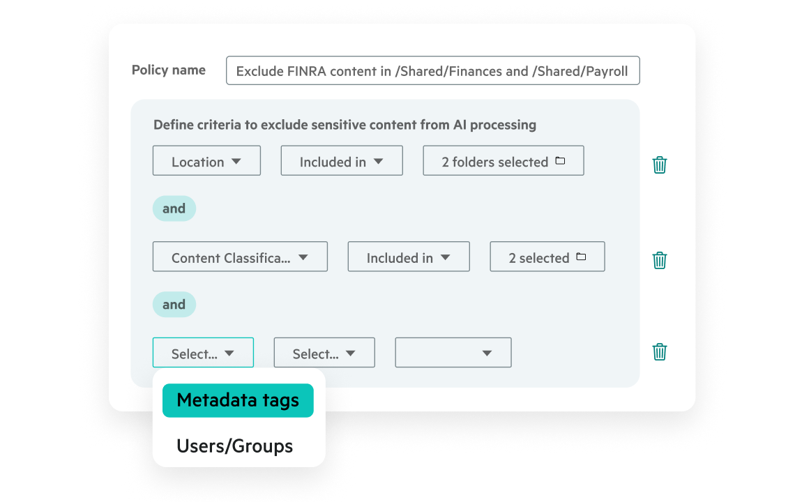 Egnyte AI content policy settings