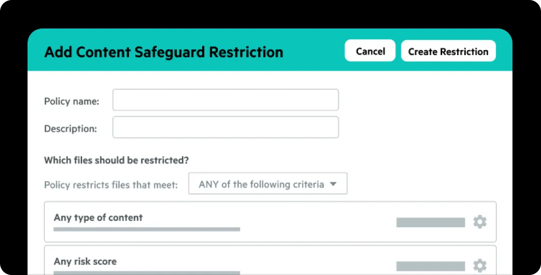 Egnyte content safeguard restriction settings