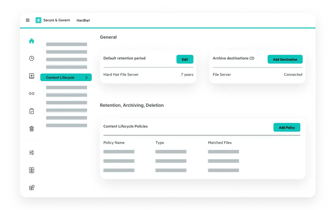 Egnyte content lifecycle management dashboard