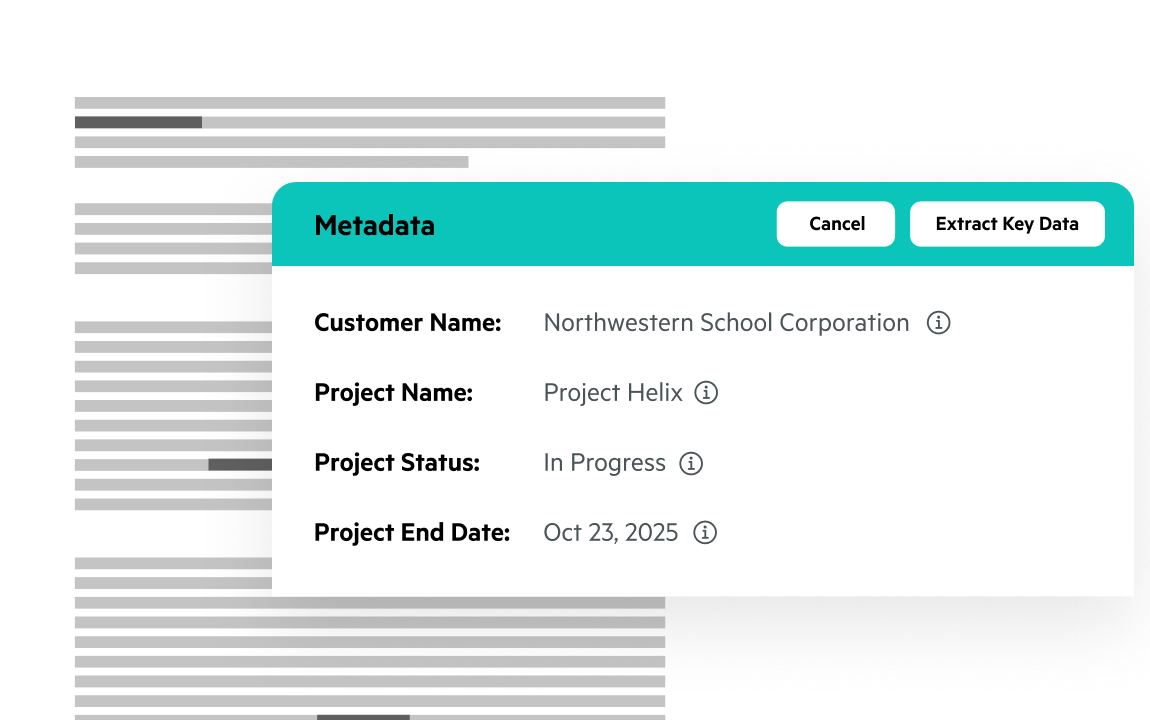 Egnyte metadata extract key data panel