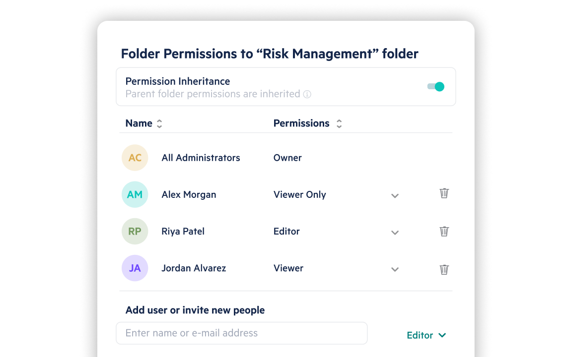 Egnyte risk management folder access