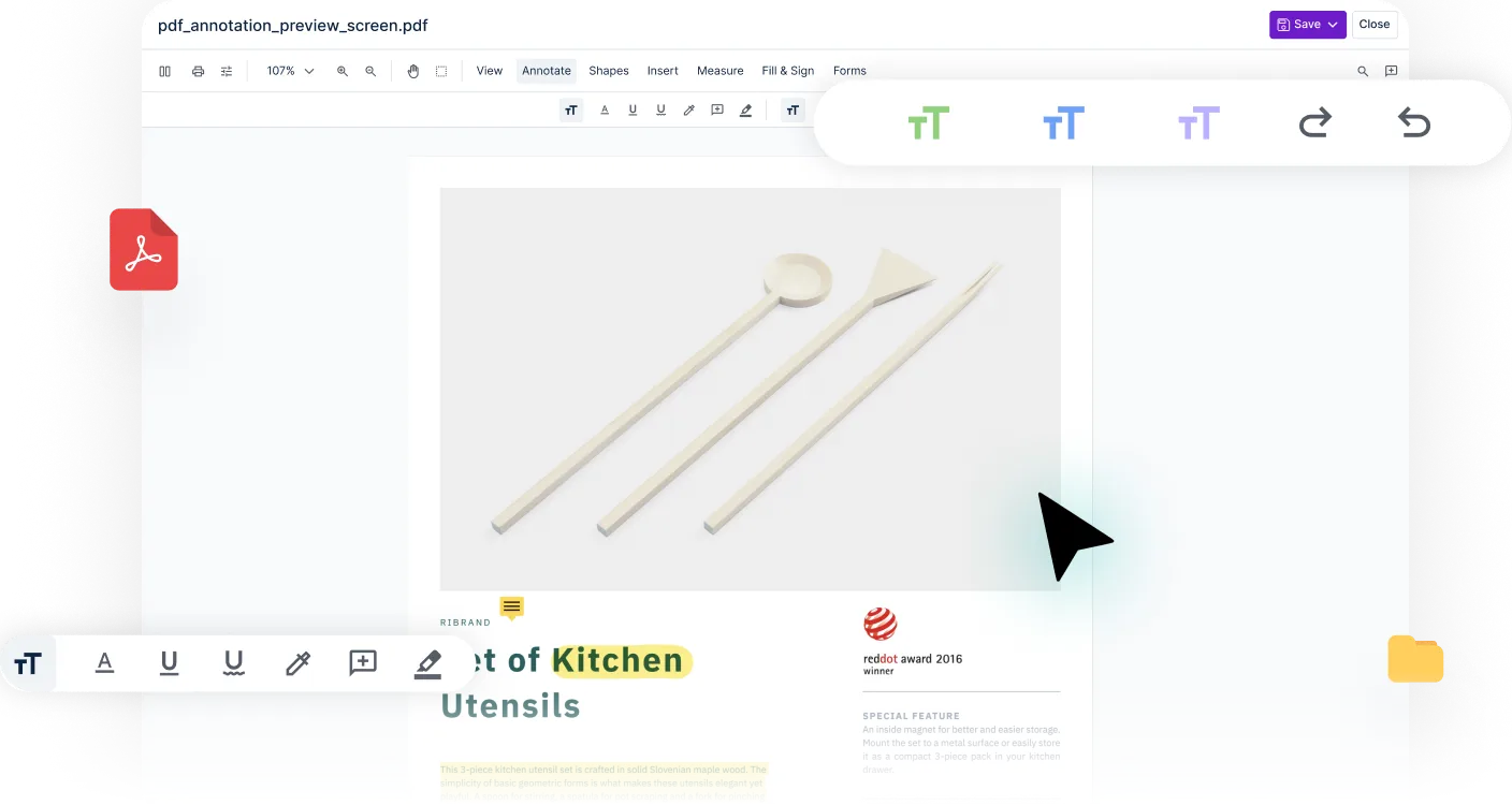 Egnyte PDF editor annotation toolbar