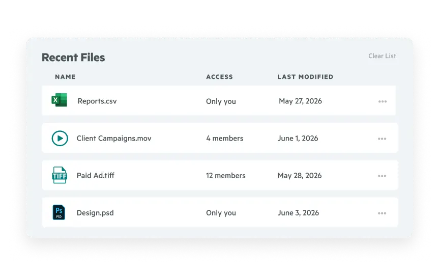 Egnyte recent files with access controls
