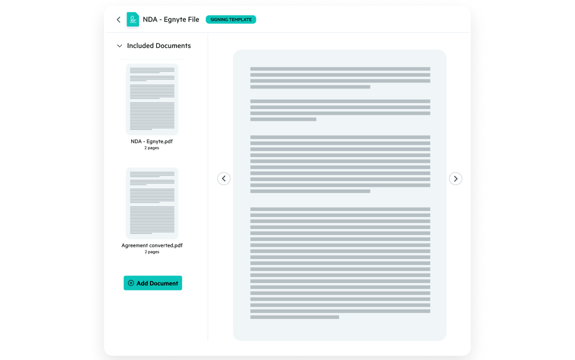 Egnyte NDA signing template preview