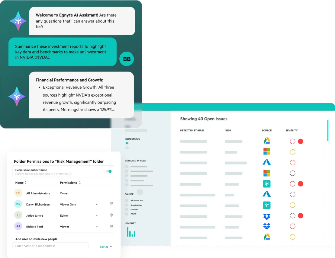 Egnyte AI assistant investment insights dashboard