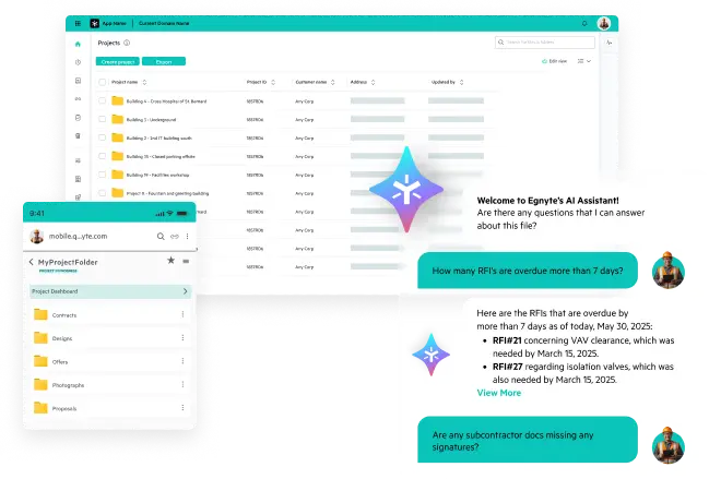 Egnyte AI Assistant AEC project mobile