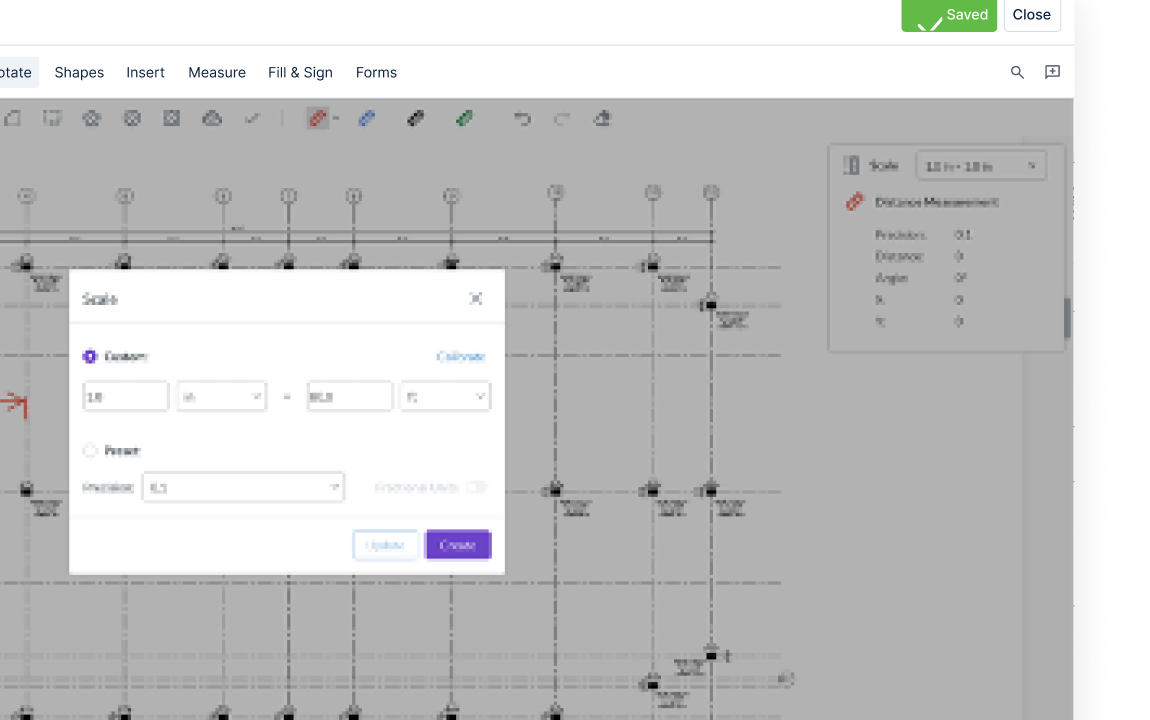 Egnyte PDF editor measurement scale tool
