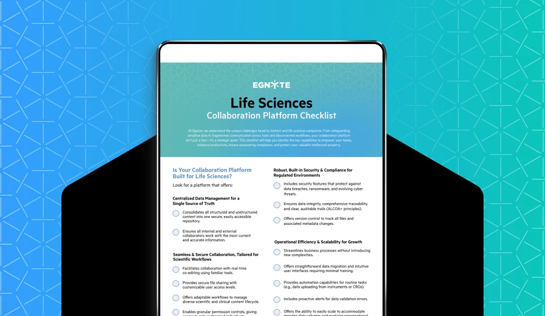 Egnyte Life Sciences Checklist