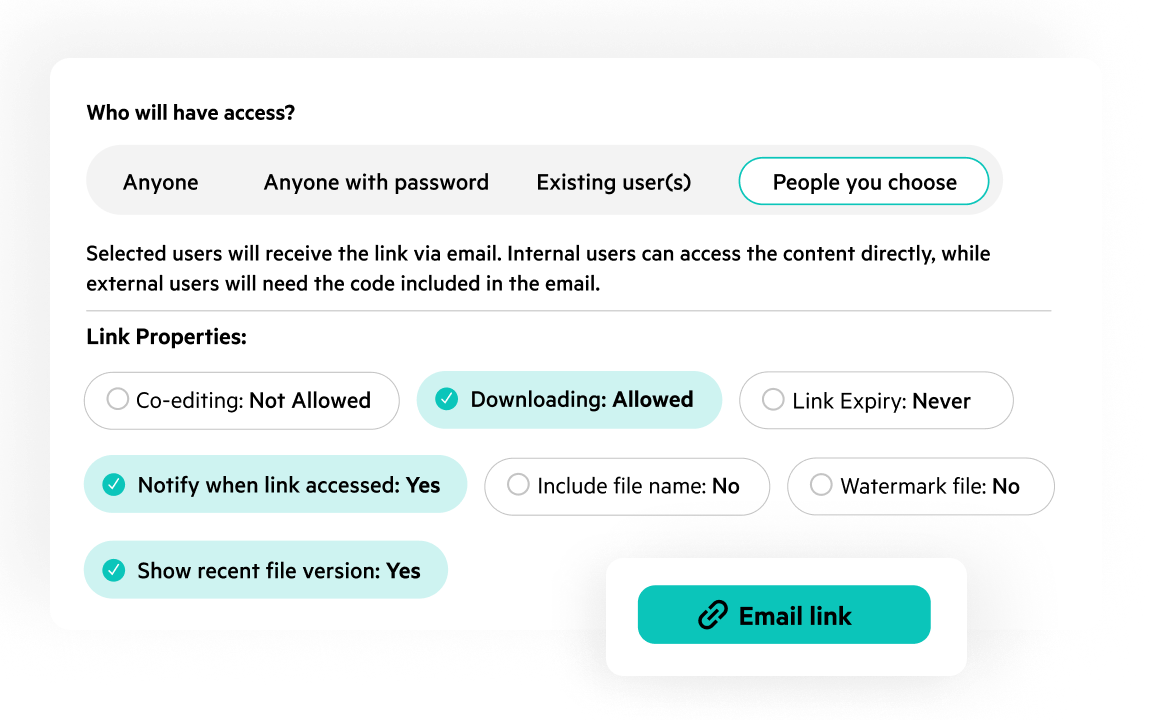 Egnyte file sharing permissions settings