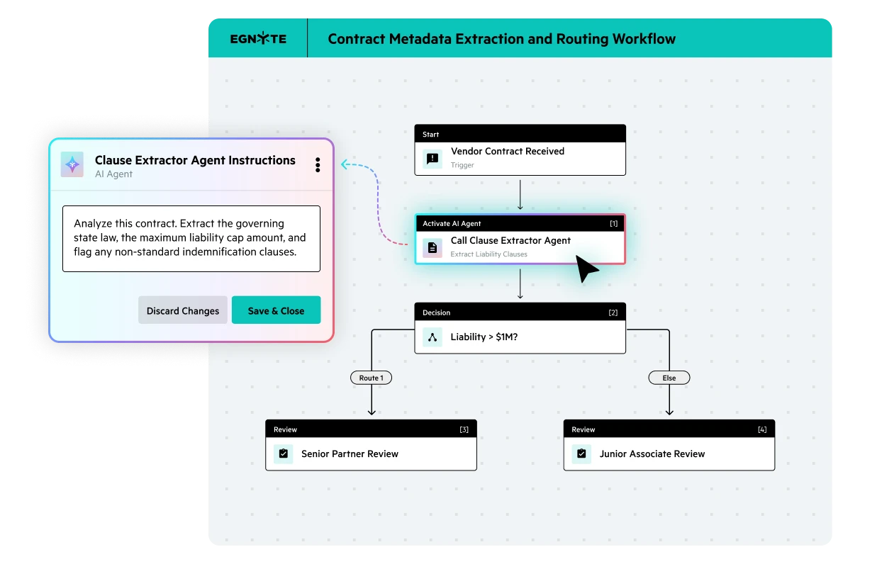 Egnyte AI contract clause extraction workflow