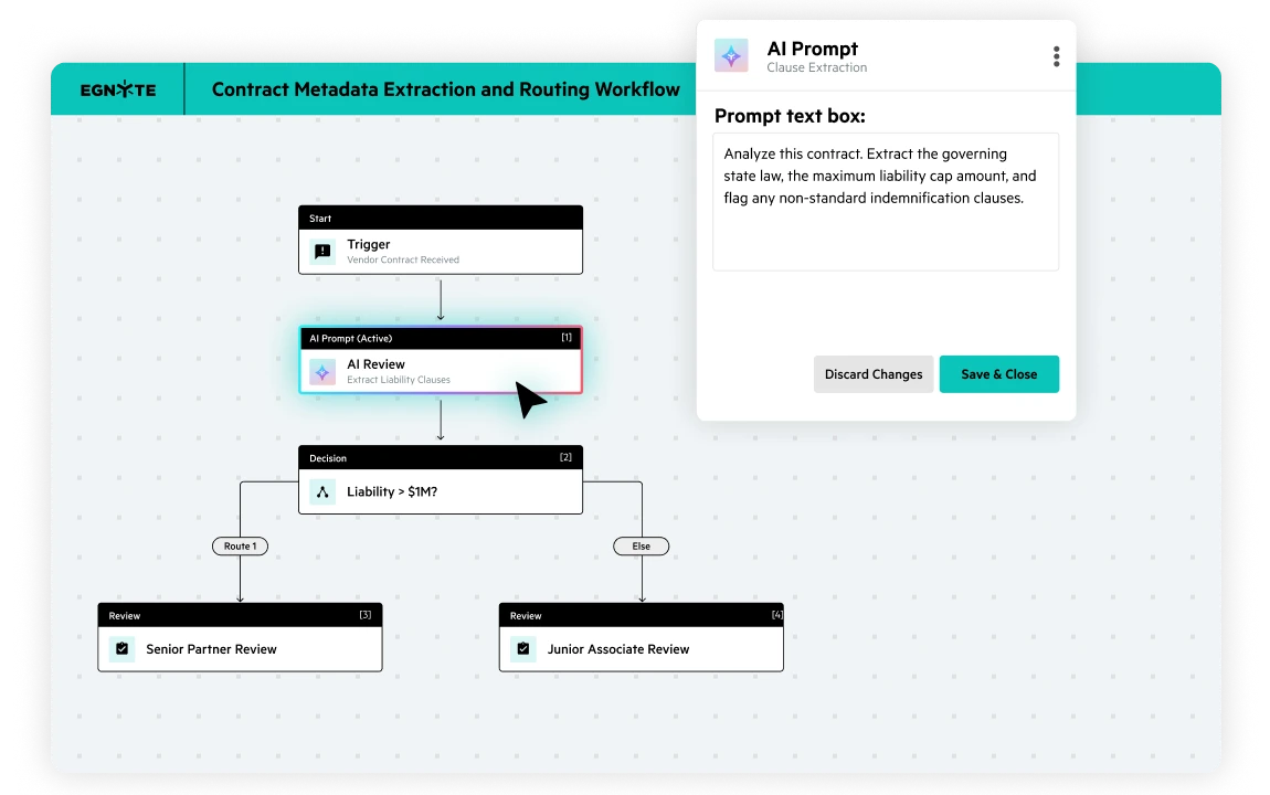 Egnyte AI prompt contract review workflow