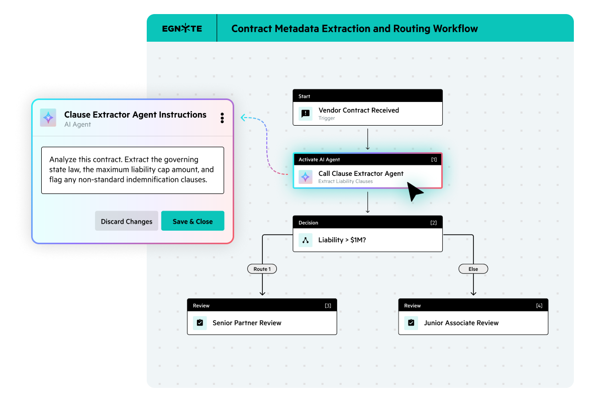 Egnyte AI contract extraction workflow