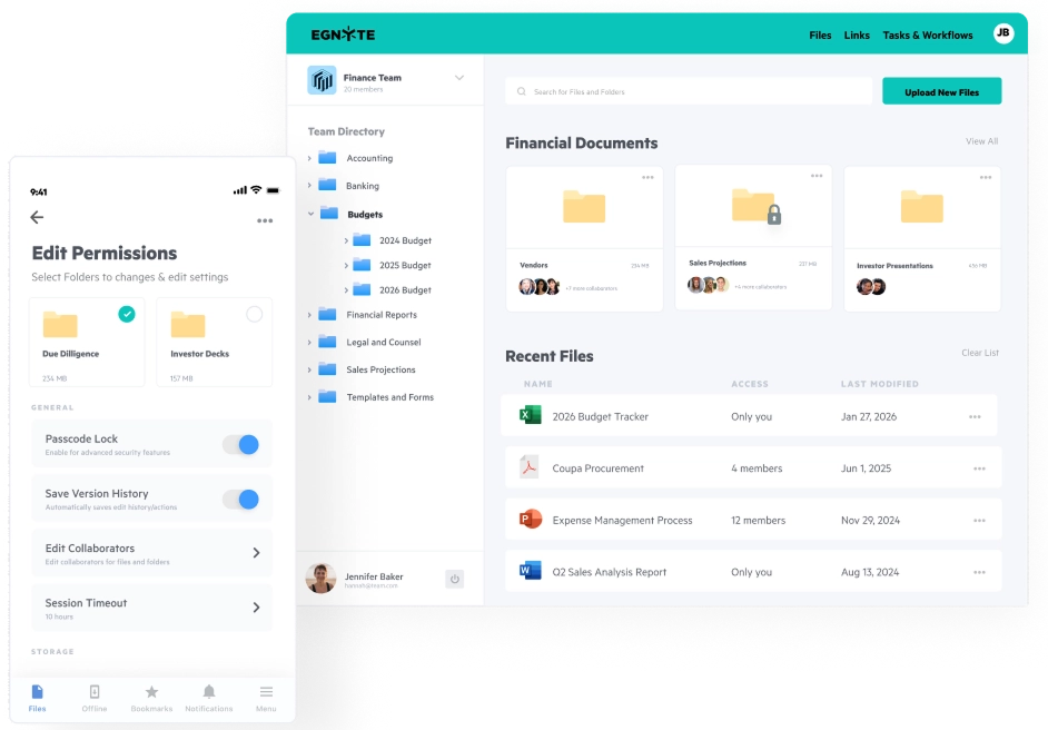 Egnyte M&A documents mobile permissions