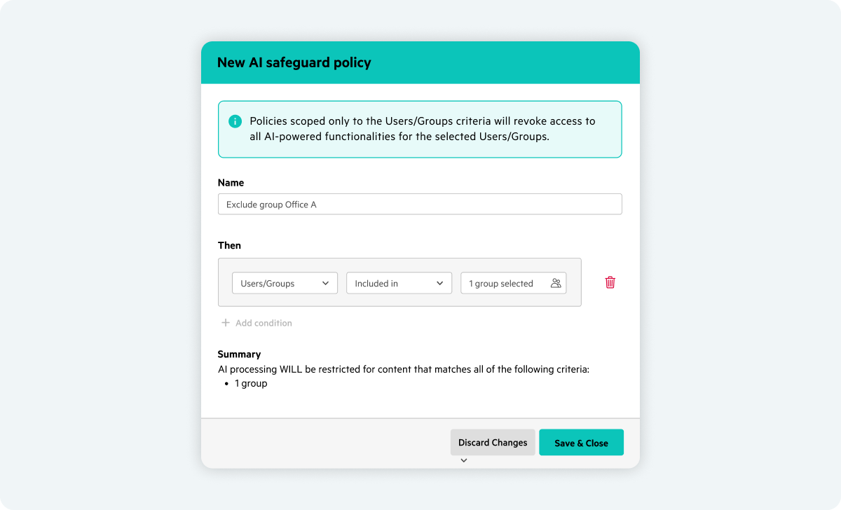 Govern User Access to AI Functionality