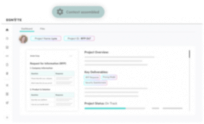 Egnyte dashboard with project context assembled
